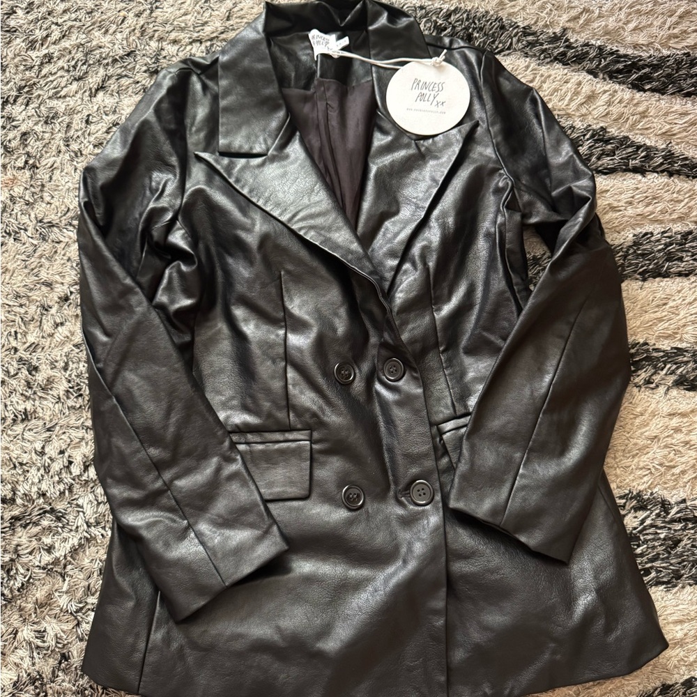 Princess Polly Black Leather Jacket